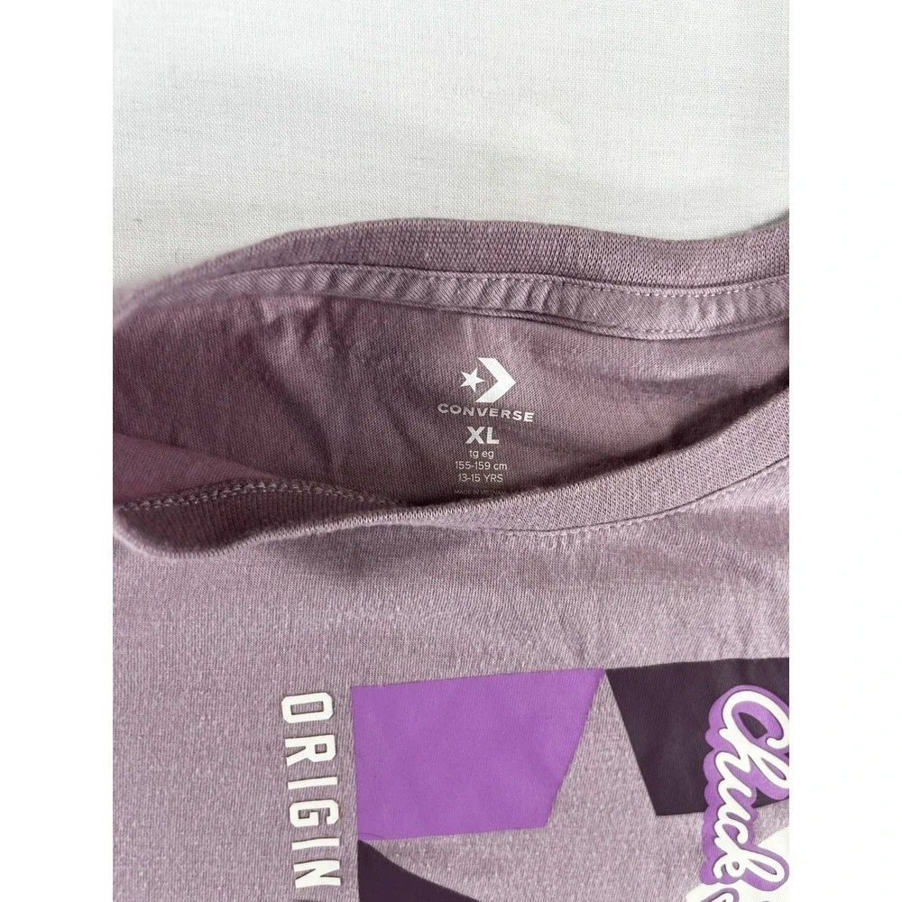 Converse Chuck Taylor All Star Graphic T-Shirt Youth XL Purple Short Sleeve